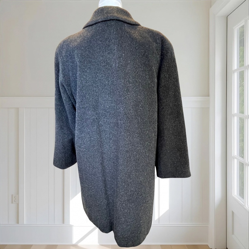 Vtg FORECASTER OF BOSTON Women's L/XL Wool Mohair Coat Dark Gray Union USA - Picture 5 of 13